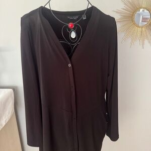 Susan graver Long black button cardigan